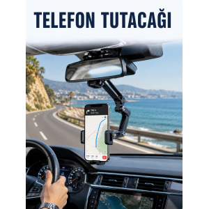 Dikiz Aynasına Monte Telefon Tutucu Katlanabilir Ayarlanabilir Araç İçi Telefon Standı