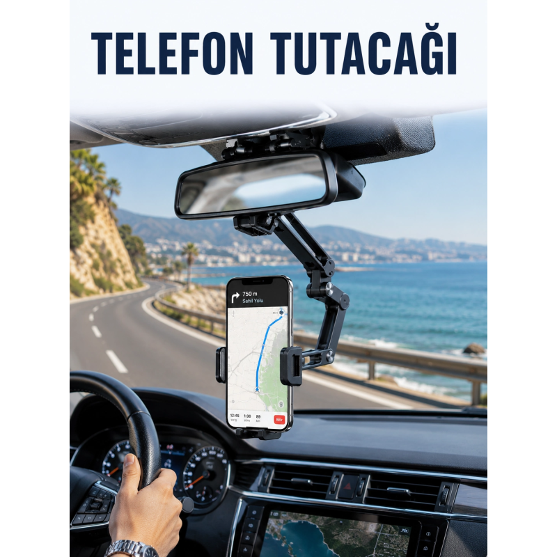 Dikiz Aynasına Monte Telefon Tutucu Katlanabilir Ayarlanabilir Araç İçi Telefon Standı Dikiz Aynasına Monte Telefon Tutucu Katlanabilir Ayarlanabilir Araç İçi Telefon Standı