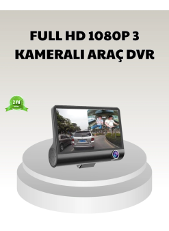 Araç Dvr Kamerası 3’lü 170° Geniş Açılı Full Hd Ve Park Destekli