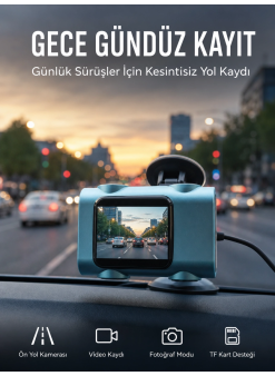 Araç Güvenlik Kamerası Öne Bakan Yol Kayıt Cihazı Yeni Nesil