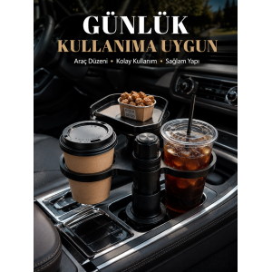 Araç İçi Bardaklık Organizeri Çok Amaçlı İçecek Ve Eşya Tutucu