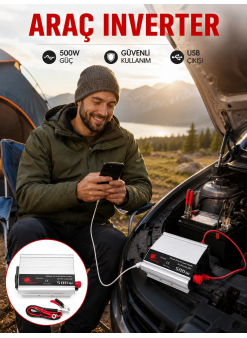 Araç İçi Elektrik Dönüştürücü 500w Priz İnvertör