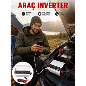Araç İçi Elektrik Dönüştürücü 500w Priz İnvertör