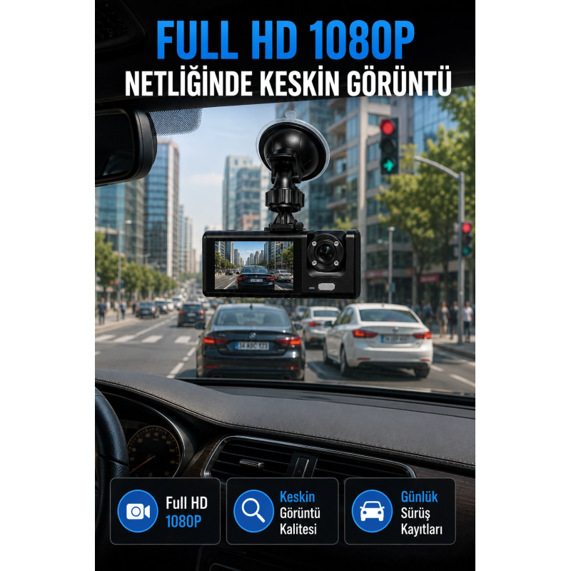 Araç İçi Kayıt Kamerası 1080p Full Hd Wifi Destekli Ön Ve Arka Kameralı Araç Kamerası Araç İçi Kayıt Kamerası 1080p Full Hd Wifi Destekli Ön Ve Arka Kameralı Araç Kamerası