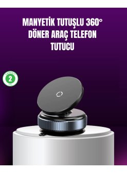 Araç İçi Manyetik Telefon Tutucu 360° Döner Vakumlu Stand