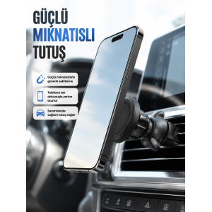 Araç İçi Manyetik Telefon Tutucu Havalandırma Klipsli Telefon Standı