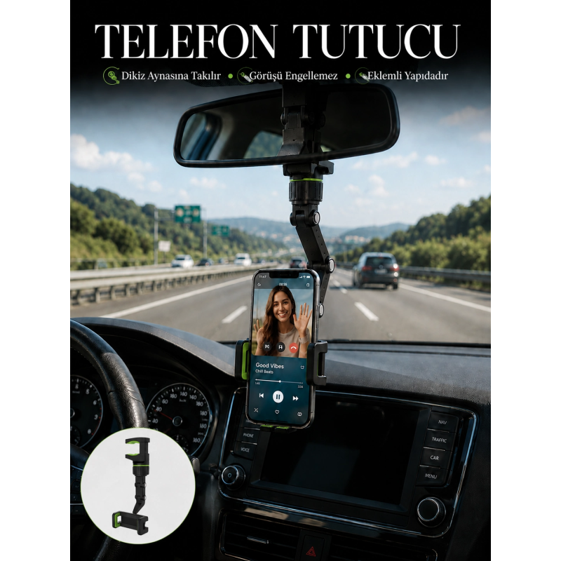 Dikiz Aynası Telefon Tutucu Katlanabilir Ayarlanabilir Araç İçi Telefon Standı Dikiz Aynası Telefon Tutucu Katlanabilir Ayarlanabilir Araç İçi Telefon Standı