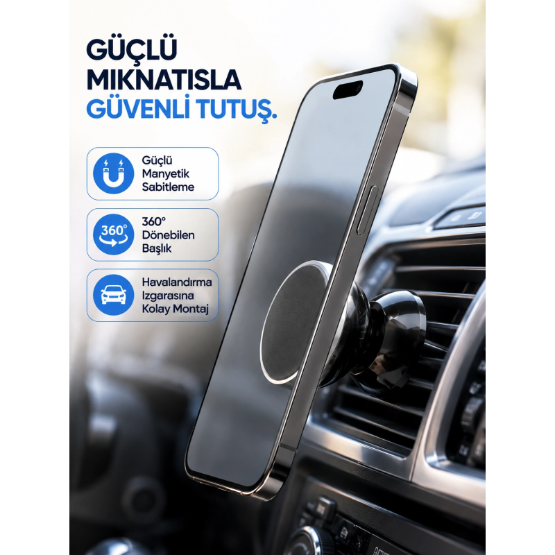 Araç İçi Telefon Tutucu Mıknatıslı Havalandırma Izgarası Telefon Standı Araç İçi Telefon Tutucu Mıknatıslı Havalandırma Izgarası Telefon Standı