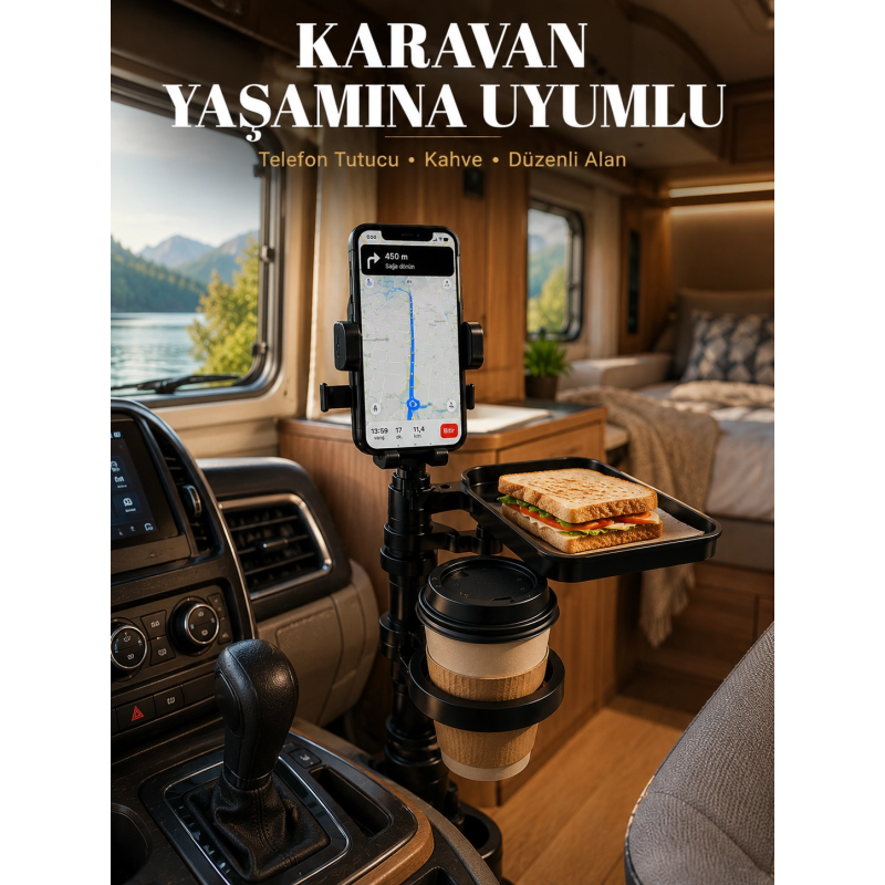 Araç İçi Telefon Tutucu Ve Bardaklık Organizeri Çok Amaçlı Tasarım Araç İçi Telefon Tutucu Ve Bardaklık Organizeri Çok Amaçlı Tasarım