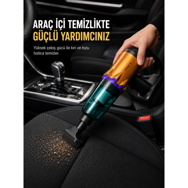 Araç İçi Temizlik İçin Şarjlı El Süpürgesi Çok Başlıklı Pratik Temizlik Cihazı Araç İçi Temizlik İçin Şarjlı El Süpürgesi Çok Başlıklı Pratik Temizlik Cihazı
