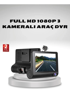Araç Kamerası 3’lü Full Hd Dvr 1080p Gece Görüşlü Ve G-sensörlü