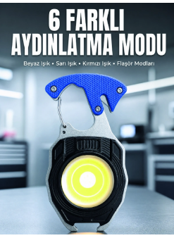 Araç Kamp Outdoor Ve Tamir İşleri İçin Çok Amaçlı Cob Led Şarjlı Kurtarma Ve Çalışma Feneri