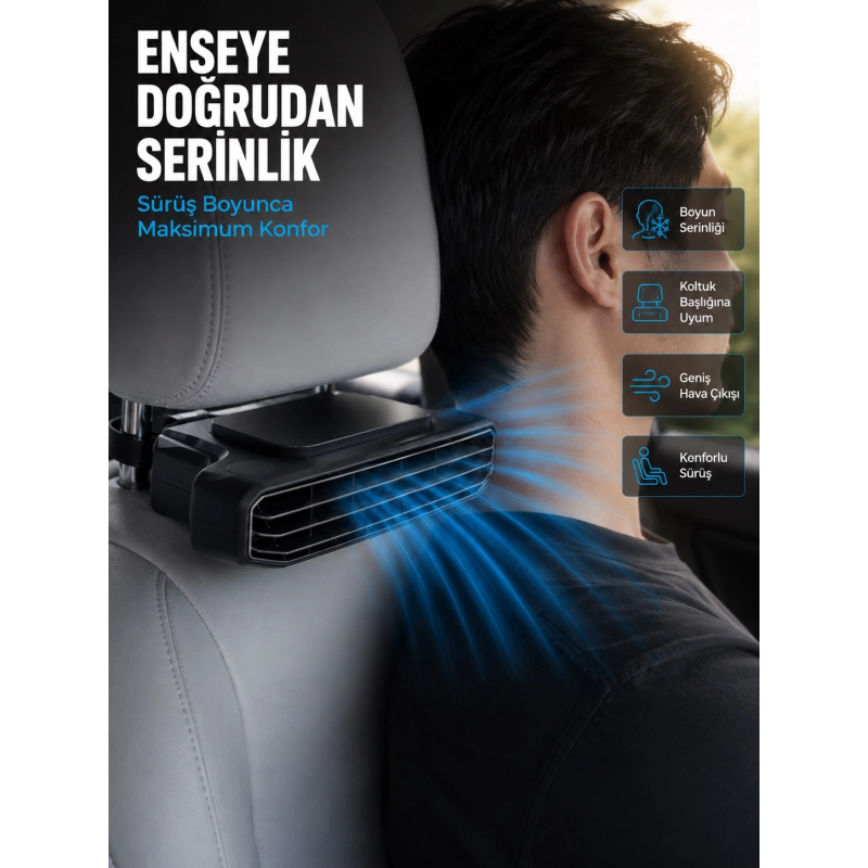 Araç Koltuğu İçin 5 Hız Kademeli Soğutucu Fan Aroma Hazneli Usb-c Şarjlı Araç Koltuğu İçin 5 Hız Kademeli Soğutucu Fan Aroma Hazneli Usb-c Şarjlı