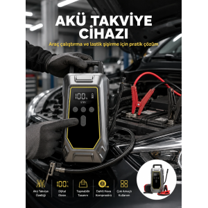 Araç Kullanıcıları İçin Çok Fonksiyonlu Akü Takviye Cihazı
