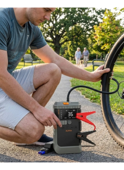 Araç Lastik Basınç Pompası Akü Takviye Powerbank Ve Sos Işıklı Çok Fonksiyonlu Cihaz