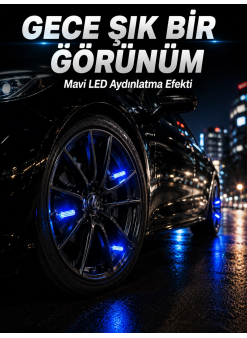 4'lü Led Sibop Işığı Hareket Sensörlü Araç Lastik Sibop Lambası