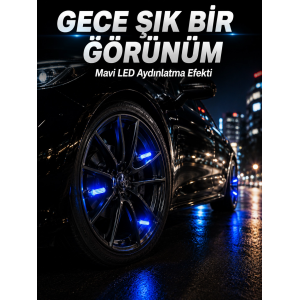 4'lü Led Sibop Işığı Hareket Sensörlü Araç Lastik Sibop Lambası