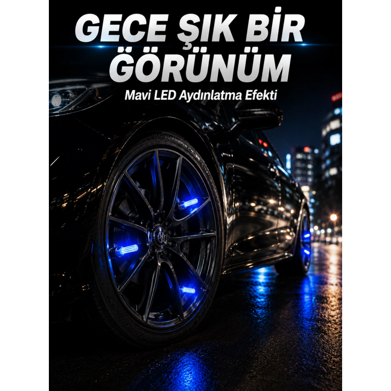 4'lü Led Sibop Işığı Hareket Sensörlü Araç Lastik Sibop Lambası 4'lü Led Sibop Işığı Hareket Sensörlü Araç Lastik Sibop Lambası