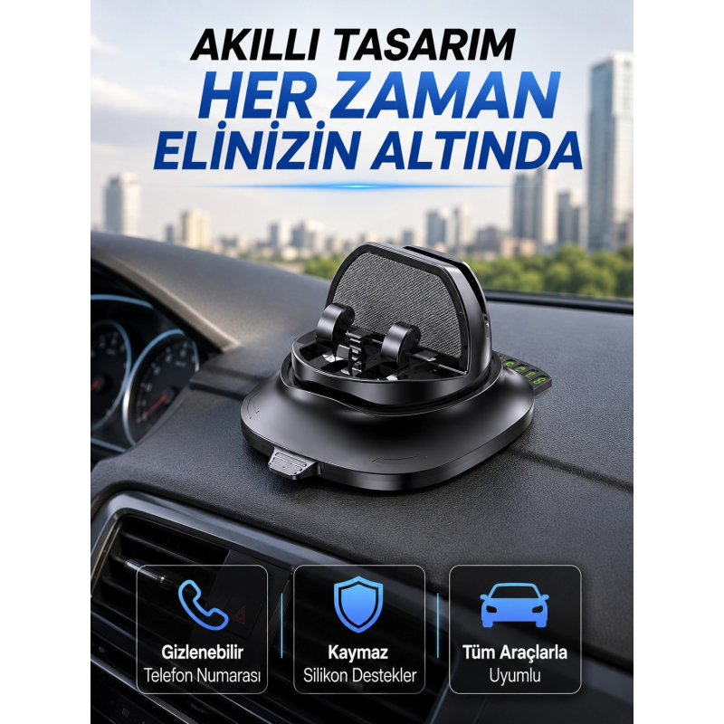 Araç Torpidosu İçin Telefon Tutucu Gizlenebilir Park Telefon Numaralı Stand Araç Torpidosu İçin Telefon Tutucu Gizlenebilir Park Telefon Numaralı Stand