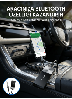 Araç Ve Ev Ses Sistemleri İçin Bluetooth Aux Adaptörü
