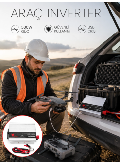 Araçtan Ev Tipi Priz 500w Kullanımı İnvertör