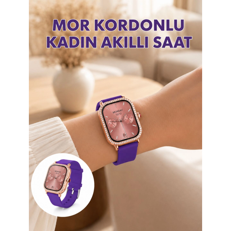 Arama Özellikli Dokunmatik Ekranlı Kadın Akıllı Saat Arama Özellikli Dokunmatik Ekranlı Kadın Akıllı Saat