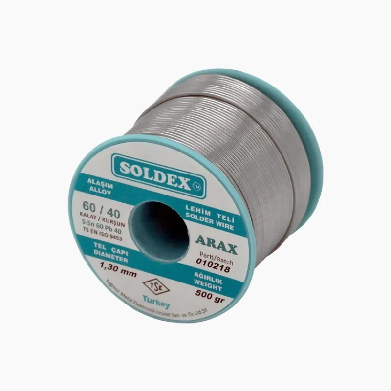 Arax 60-40 Lehim Teli 500 Gr 1 Mm - Sn:60 / Pb:40 Arax 60-40 Lehim Teli 500 Gr 1 Mm - Sn:60 / Pb:40