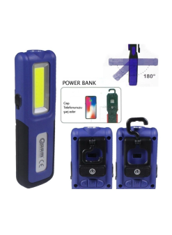 Arm Esen109 Şarjlı Led Fener Mıknatıslı Lamba Powerbank 420 Lumen