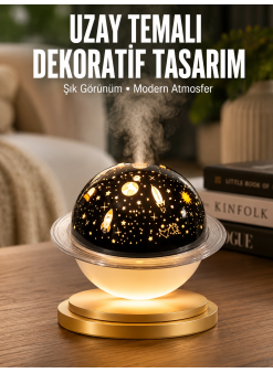 Aromaterapi Hava Nemlendirici Gece Lambası Uzay Model Satürn Oda Kokusu