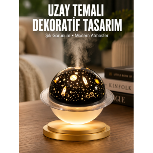 Aromaterapi Hava Nemlendirici Gece Lambası Uzay Model Satürn Oda Kokusu