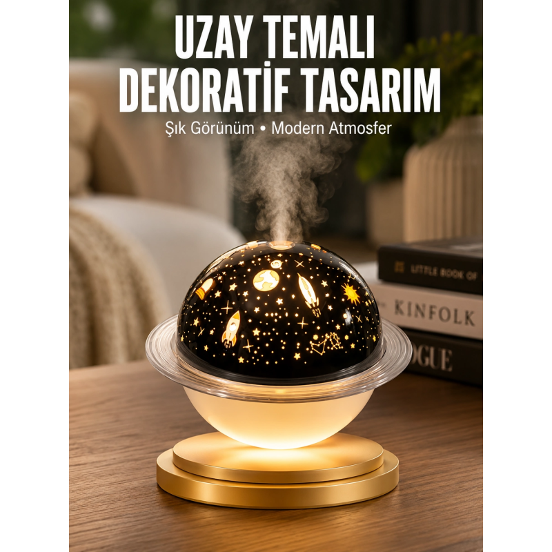 Aromaterapi Hava Nemlendirici Gece Lambası Uzay Model Satürn Oda Kokusu Aromaterapi Hava Nemlendirici Gece Lambası Uzay Model Satürn Oda Kokusu