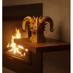 Asil Tasarım Gold–red Ejderha Heykeli Hediyelik Fantastik Dekor