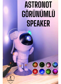 Astronot Bluetooth Hoparlör Gökyüzü Projektör Gece Lambası