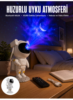 Astronot Görünümlü Projeksiyon Speaker Taşınabilir