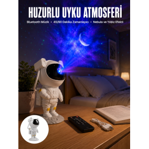 Astronot Görünümlü Projeksiyon Speaker Taşınabilir