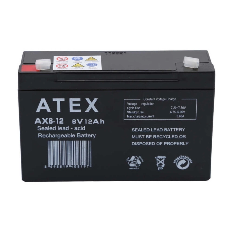 Atex Ax6-12 6v 12ah Akü Atex Ax6-12 6v 12ah Akü