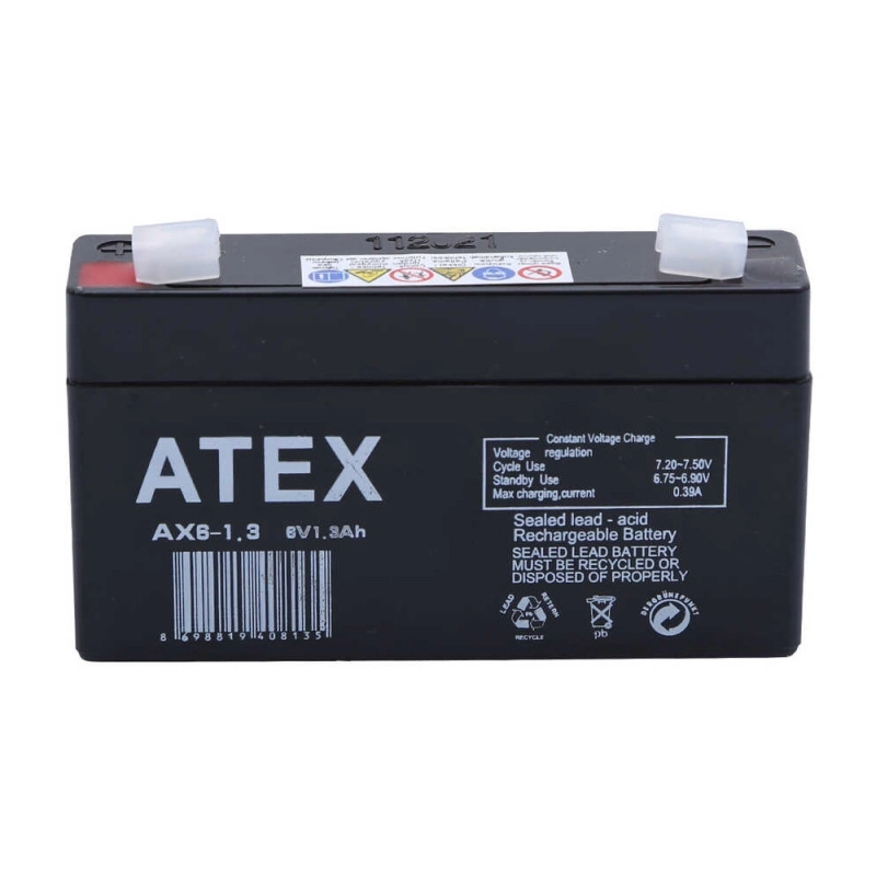 Atex Ax6-1.3 6v 1.3ah Akü Atex Ax6-1.3 6v 1.3ah Akü