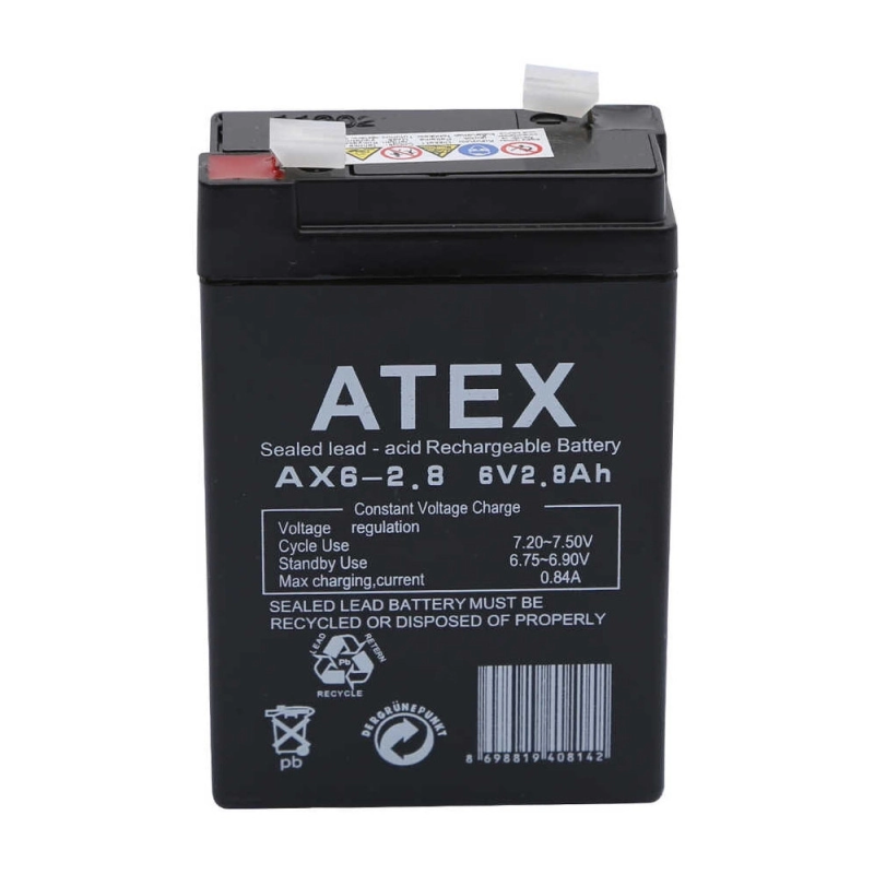 Atex Ax6-2.8 6v 2.8ah Akü Atex Ax6-2.8 6v 2.8ah Akü