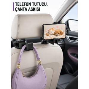 Ayarlanabilir Araç Telefon Tutucu Ve Koltuk Başlığı Askılığı