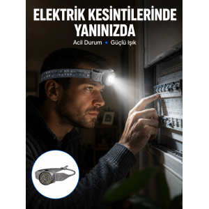 Şarj Edilebilir Kafa Feneri Kamp Tamir Ve Outdoor Kullanımına Uygun