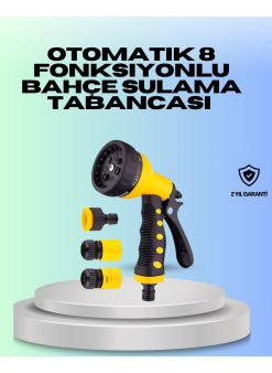 Ayarlanabilir Basınçlı 8 Modlu Bahçe Sulama Tabancası Hortum Aparatı