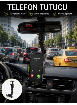 Ayarlanabilir Dikiz Aynası Telefon Tutucu Görüş Açısını Engellemeyen Araç Aparatı