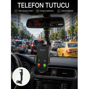 Ayarlanabilir Dikiz Aynası Telefon Tutucu Görüş Açısını Engellemeyen Araç Aparatı
