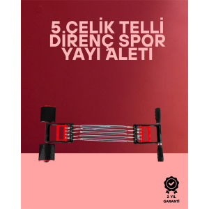 Ayarlanabilir Elastik Yaylı Ergonomik Tasarımlı Kas Güçlendirme Seti