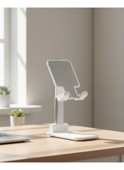 Ayarlanabilir Ergonomik Katlanabilir Masaüstü Telefon Tutucu Beyaz