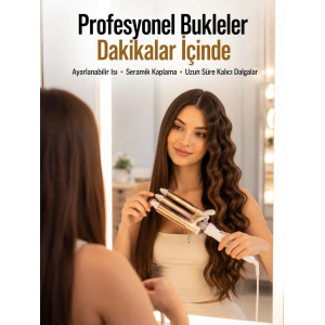 Ayarlanabilir Isı Ayarıyla Profesyonel Bukle Maşası – Hızlı Ve Nazik Şekillendirme
