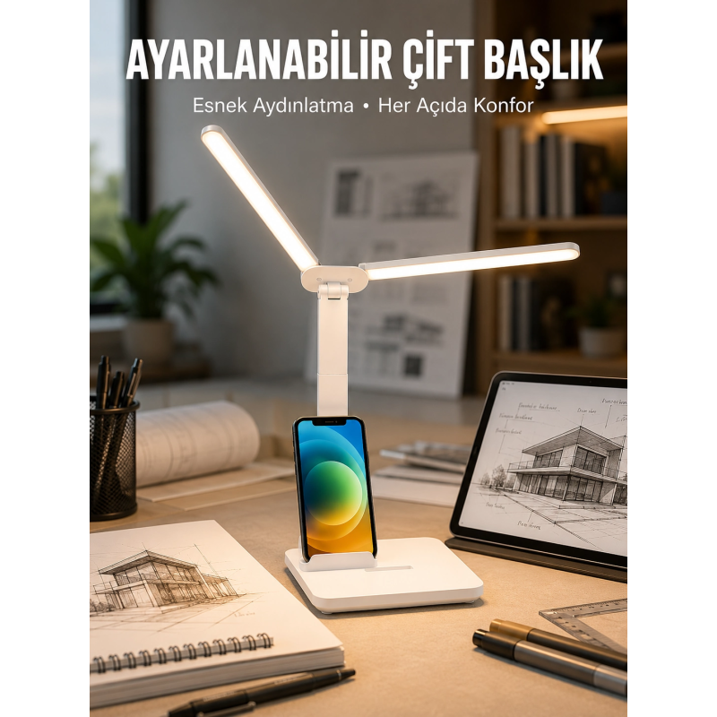 Ayarlanabilir Kısılabilir Led Masa Lambası | Entegre Kalemlik Ve Telefon Tutucu Özellikli Yeni Nesil Ayarlanabilir Kısılabilir Led Masa Lambası | Entegre Kalemlik Ve Telefon Tutucu Özellikli Yeni Nesil