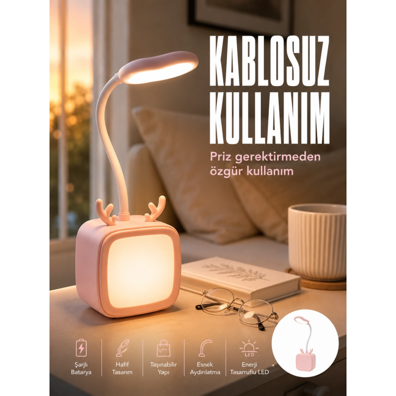 Ayarlanabilir Led Masa Lambası Şarjlı Modern Aydınlatma Ayarlanabilir Led Masa Lambası Şarjlı Modern Aydınlatma