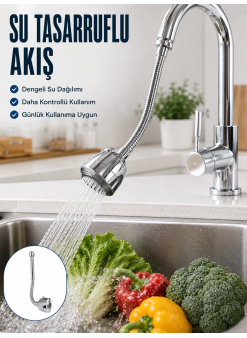 Ayarlanabilir Musluk Başlığı Esnek Spiral Hortumlu Lavabo Uzatma Atı