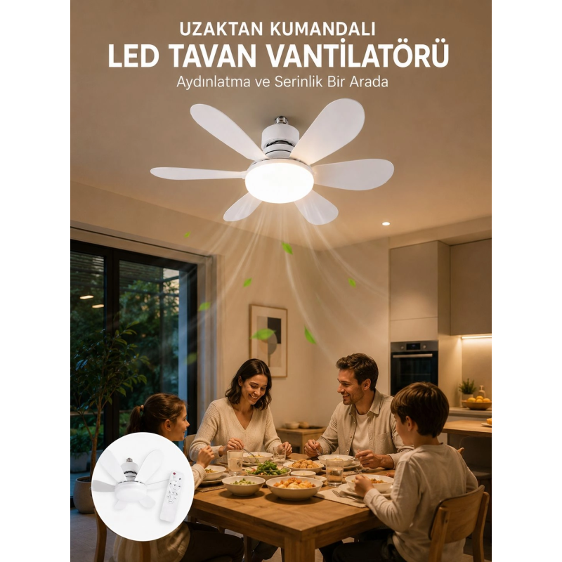 Ayarlanabilir Parlaklık Özellikli Led Tavan Vantilatörü Süper Sessiz Motor Teknolojisi Ve Güçlü Hava Akışı Ayarlanabilir Parlaklık Özellikli Led Tavan Vantilatörü Süper Sessiz Motor Teknolojisi Ve Güçlü Hava Akışı